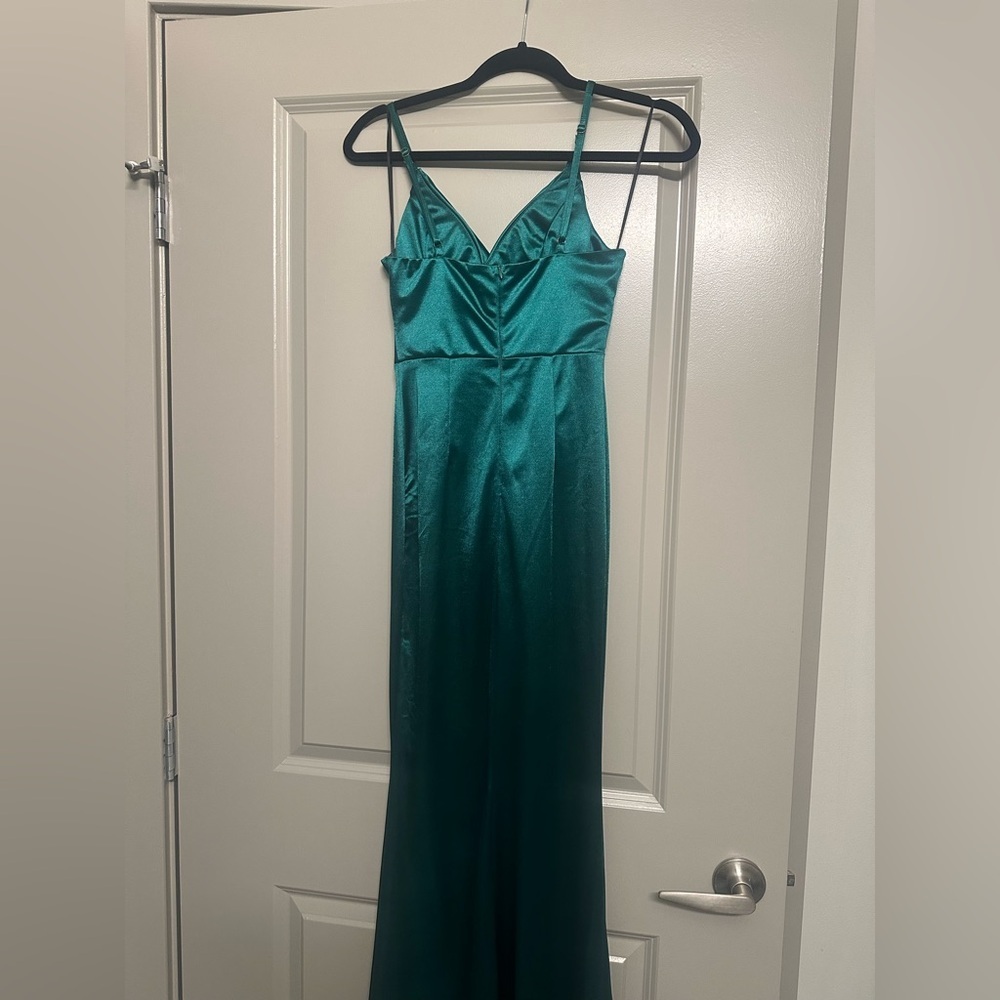 Green Satin Gown - Picture 4 of 5